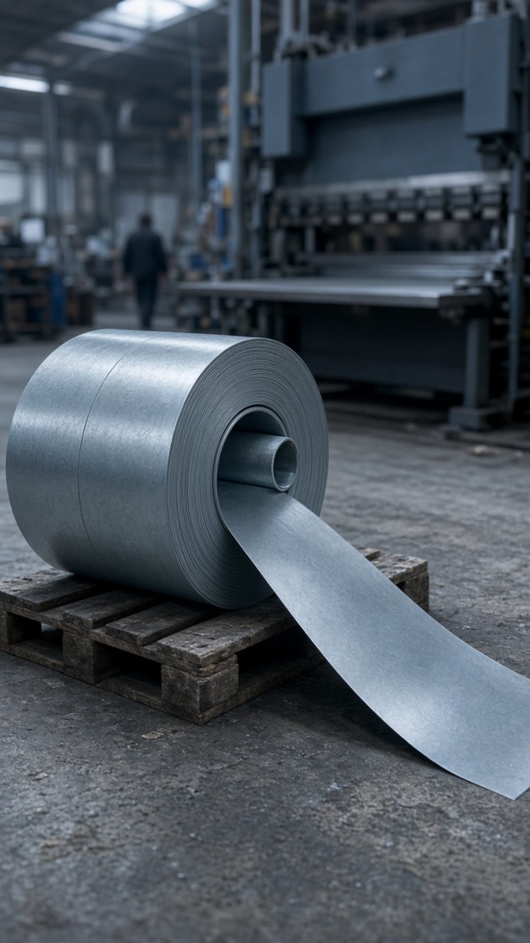 Coil di lamiera in officina